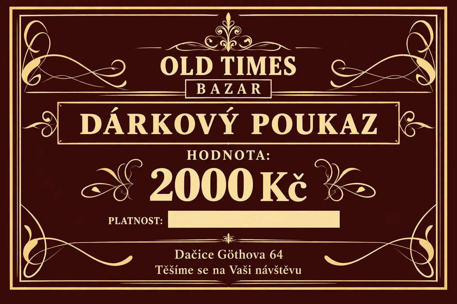 Dárkový poukaz 2000 Kč