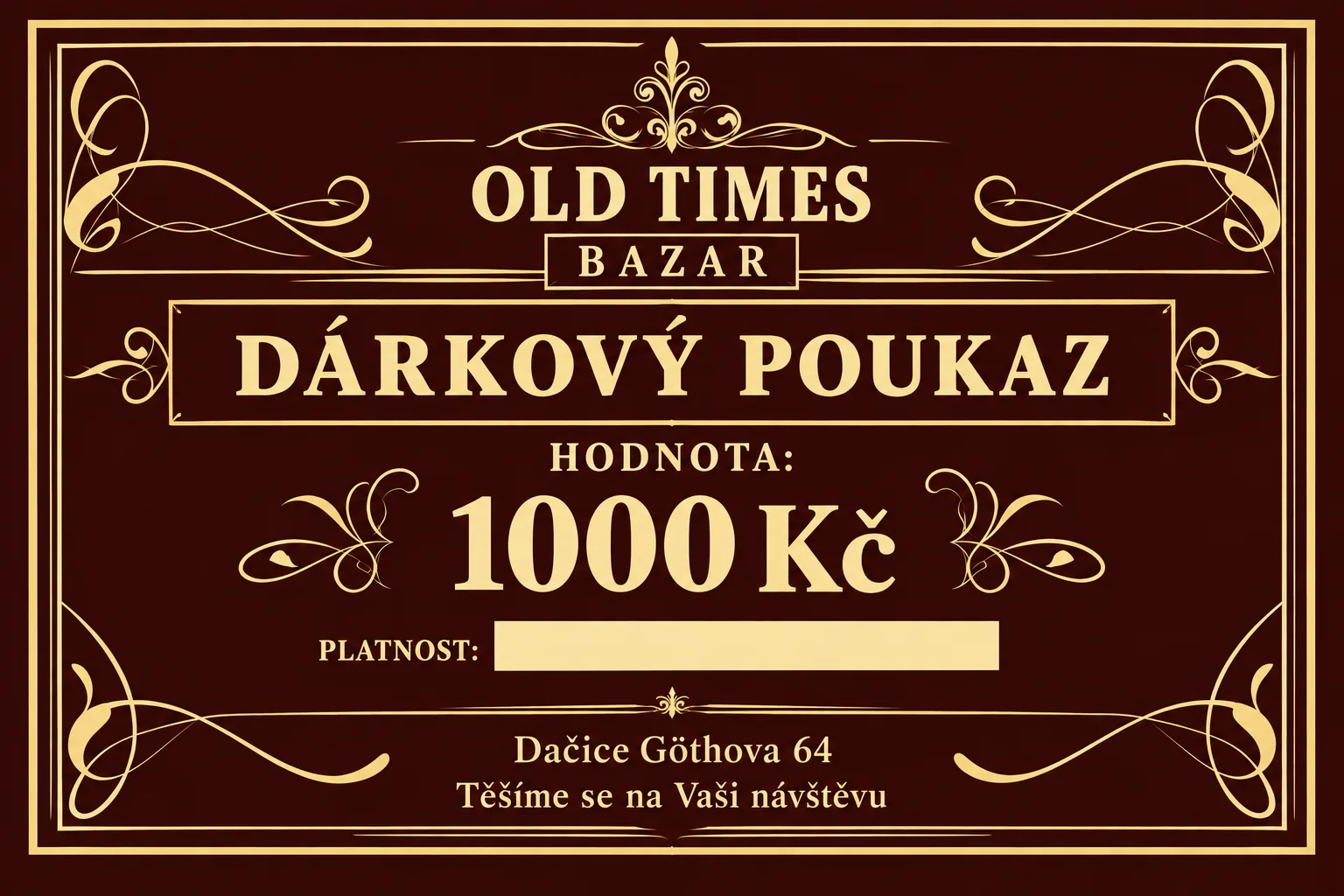 Dárkový poukaz 1000 Kč