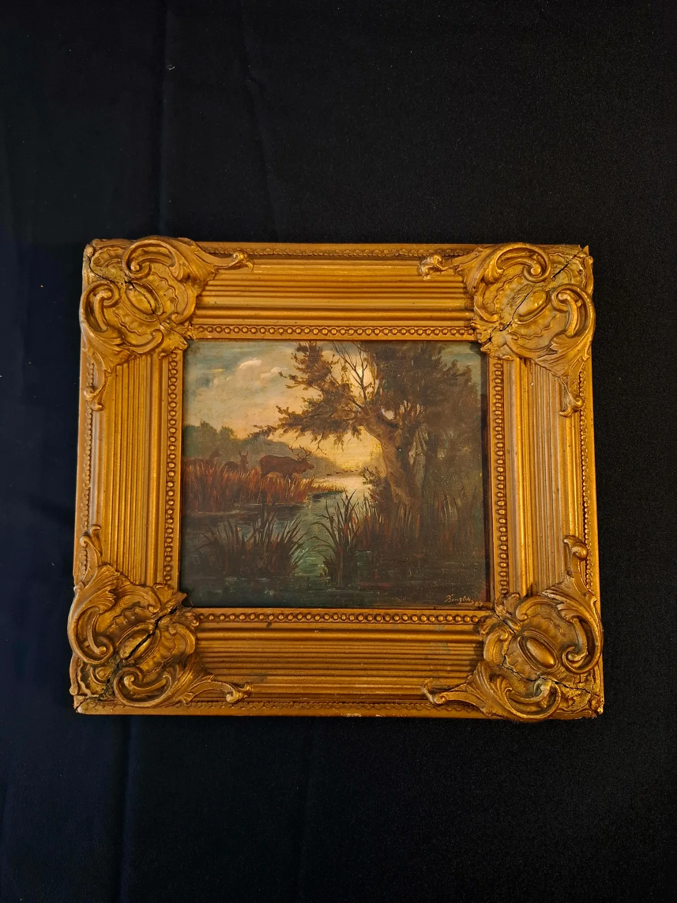 Olejomalba s jelenem v krajině Bengler 1887
